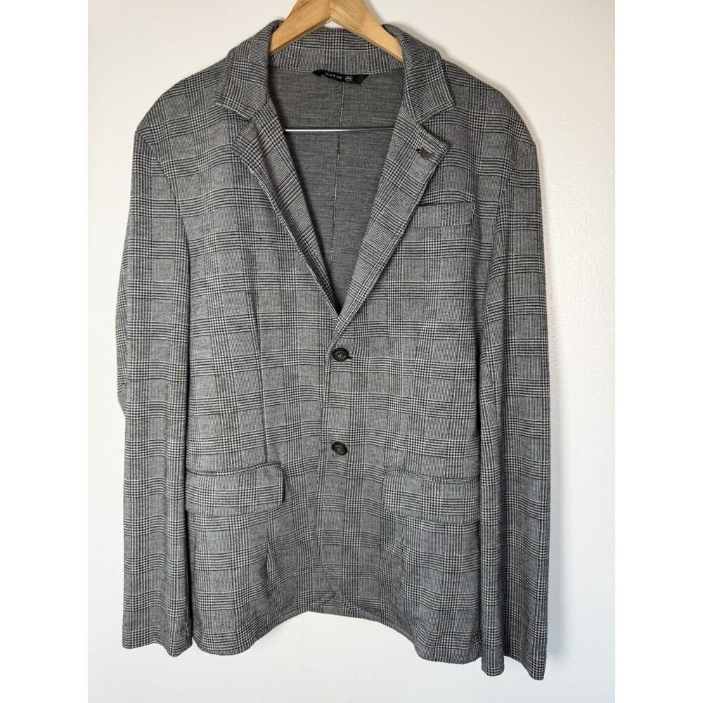 Men's Gray Plaid Slim 2-Piece Suit 40, 32x30, 2-Button, Pockets - Picture 2 of 15